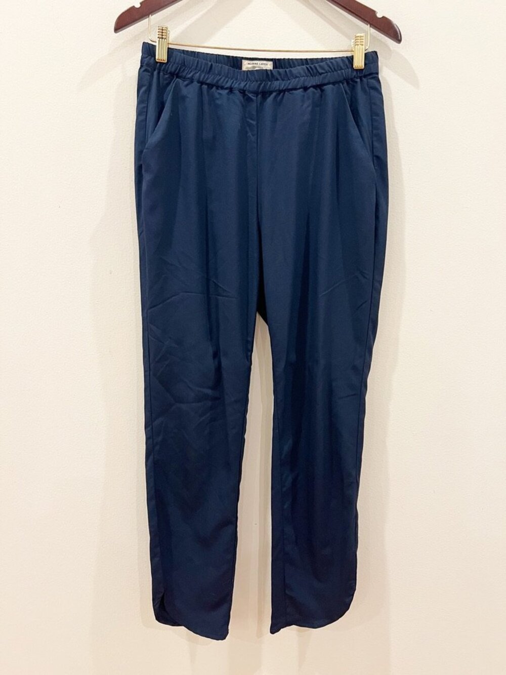 Marine Layer Allison Pants Womens Small Navy Pull On Stretch Athleisure Comfort